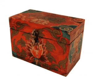 Tibetan Box Flower motifs (10 x 12 x 17.5 cm)