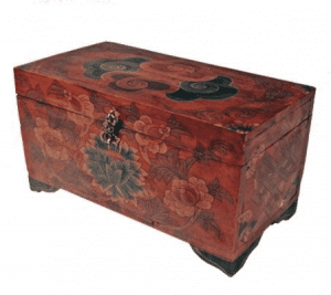 Tibetan Casket Handpainted Spirals