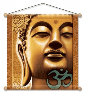 Meditation Banner Golden Buddha