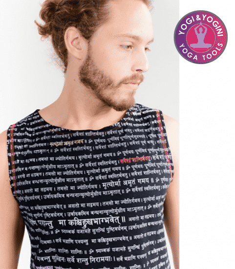 Yoga Tank Top 'mantra' Organic Cotton Black Man S-m