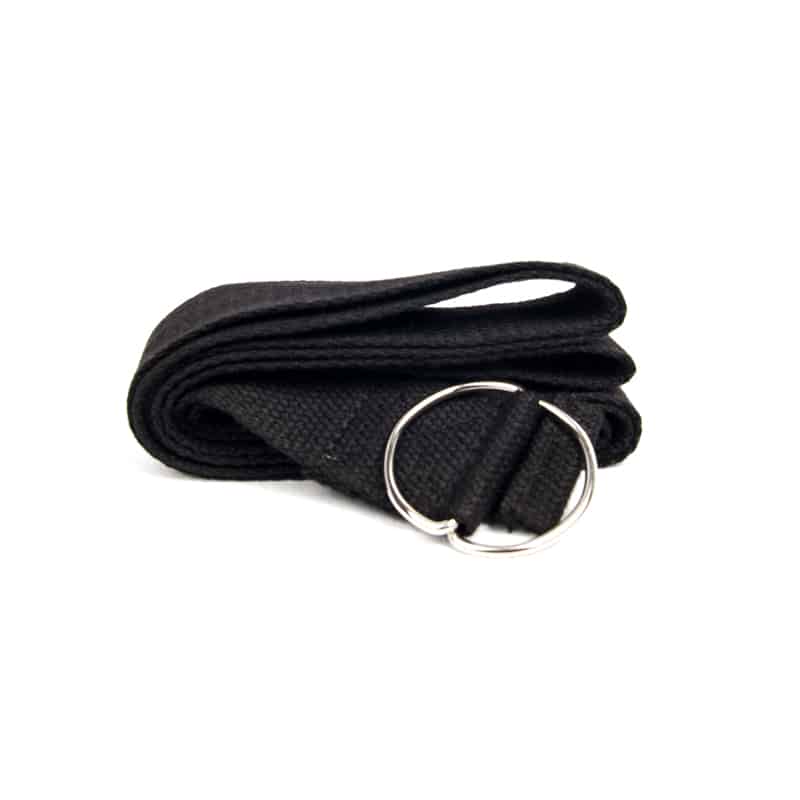 Yoga Belt D-ring Cotton Black
