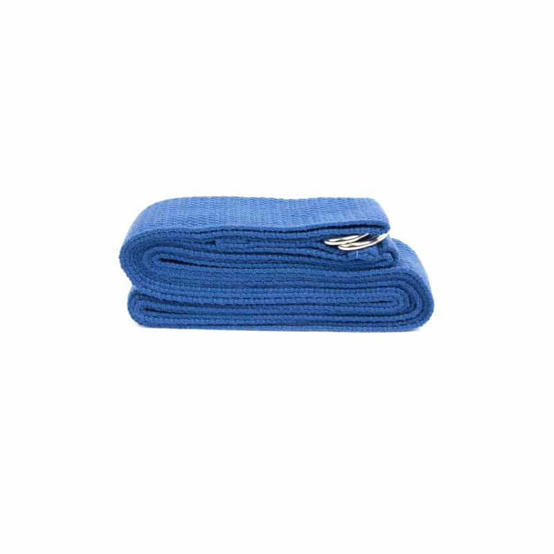 Yoga Belt D-ring Blue Cotton (250 X 3 Cm)