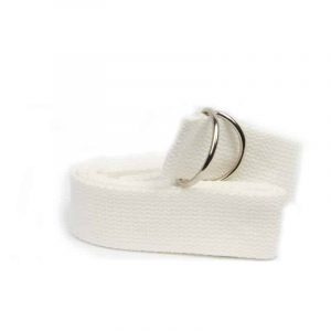 Yoga Belt D-ring Cotton White
