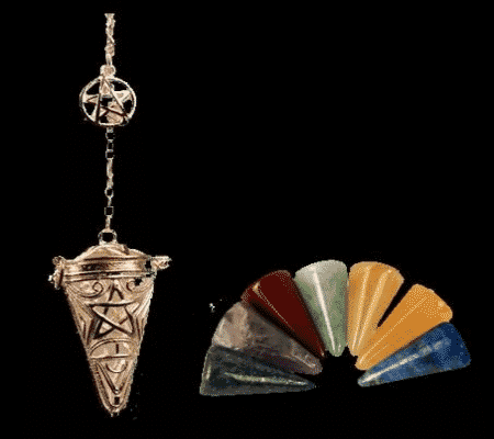 Pendulum Pentagram  7 Chakra Semiprecious stones