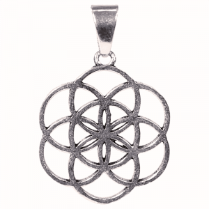 Pendant Flower of Life Brass Silver colored