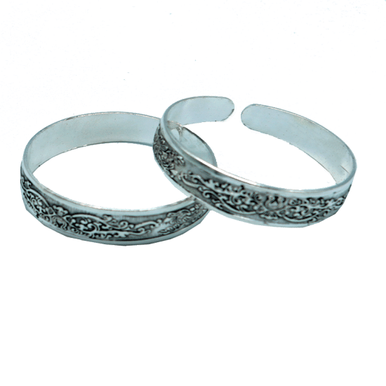 Bracelet Tribal Flower Design Miao Silver