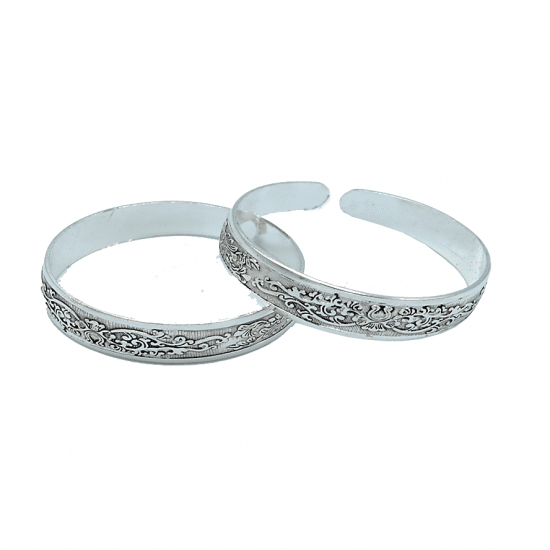 Bracelet Tribal Lotus Design Miao Silver