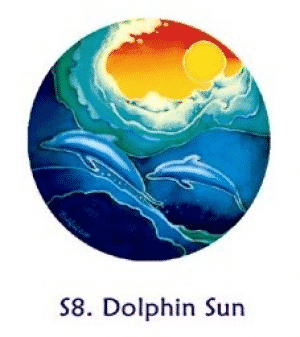 Window sticker Dolphins and Sun