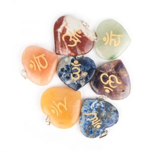 Set 7 Chakra Sanskrit Symbols Pendants