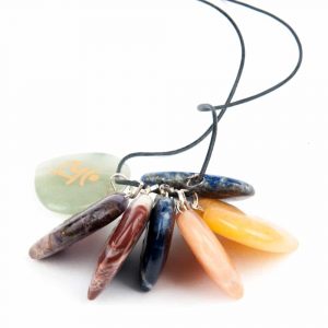 Set 7 Chakra Sanskrit Symbols Pendants