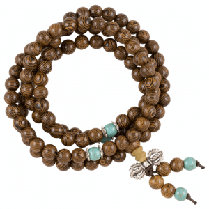 Mala Wood with Ornamentals and Silver Colour Village (Light brown)