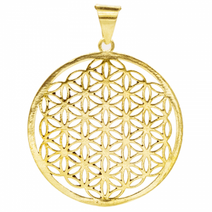 Flower of Life Pendant Brass Gold colored (4 cm)