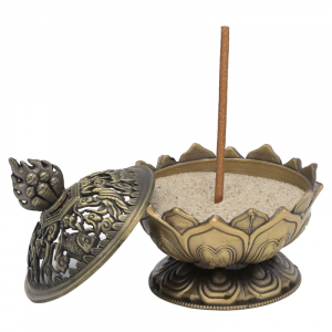 Incense Burner Lotus Bronze-coloured