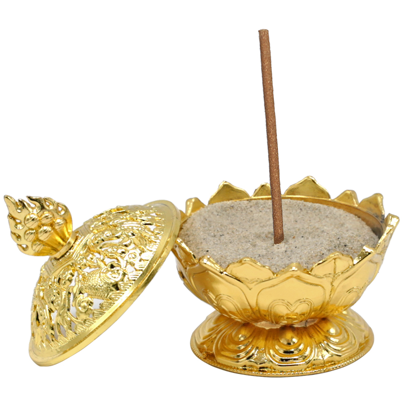 Incense burner Lotus Gold Coloured
