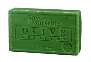 Natural Marseille Soap Olive with leaves