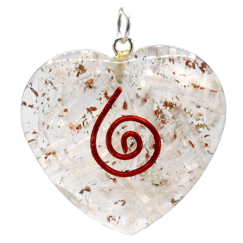 Orgon Hanger Selenite Heart shaped