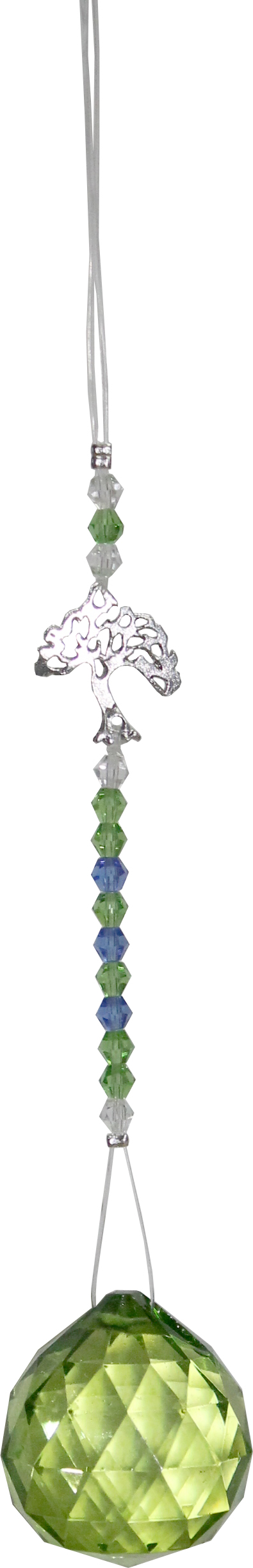 Suspension Crystal Cut Glass Bead Tree of Life Green - Model 1