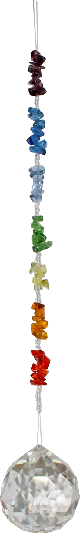 Suspended Crystal with Glass Chakra Stones