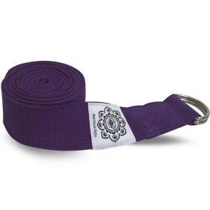 Cotton Yoga Belt purple with D-Ring - 248 cm