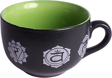 Large Soup Drink Cup - 7 Chakras - Black