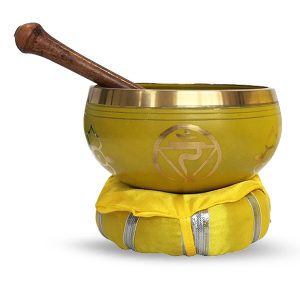 Singing bowl with beater and cushion -  Solar Plexus Chakra - 10 cm