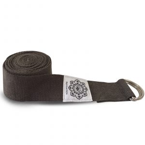 Cotton Yoga belt Grey with D-Ring - 248 cm