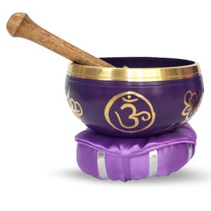 Singing bowl with beater and pillow -  Crown Chakra (12 cm)