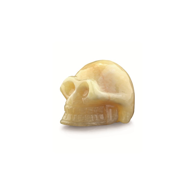 Gemstone Skull Calcite Yellow