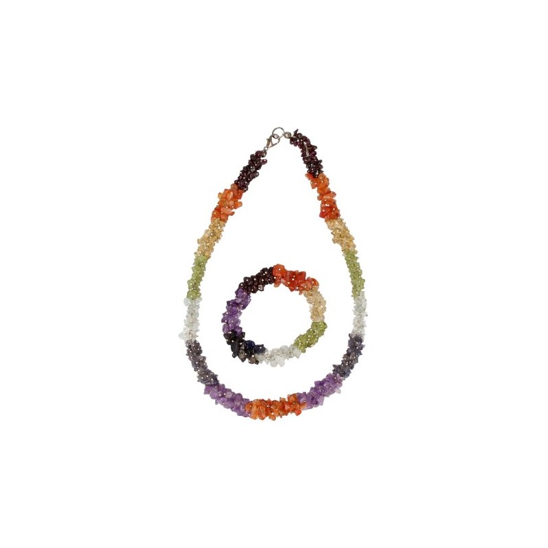 Chain and Bracelet Chakra Cluster Ornament set