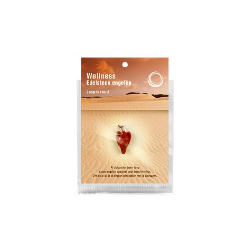 Angel pendant Jasper Red (With Display Card)