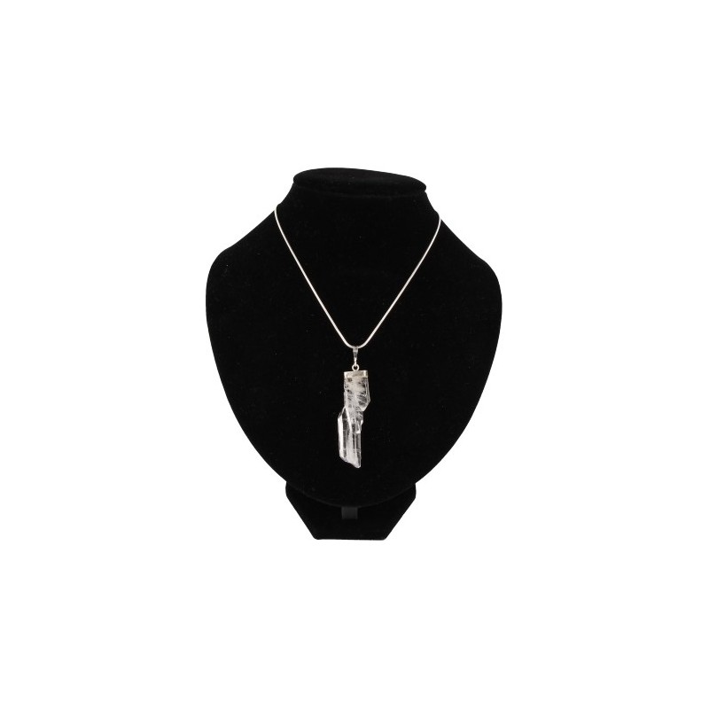 Silver Pendant Faden Quartz with Caps