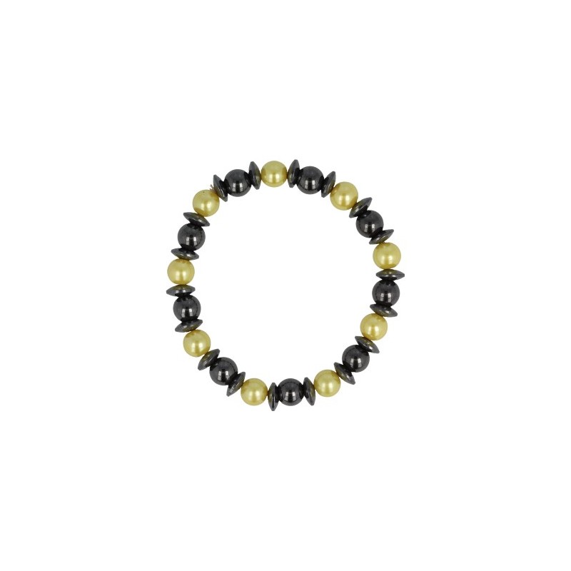 Magnetic bracelet Hematite Yellow (8 mm)
