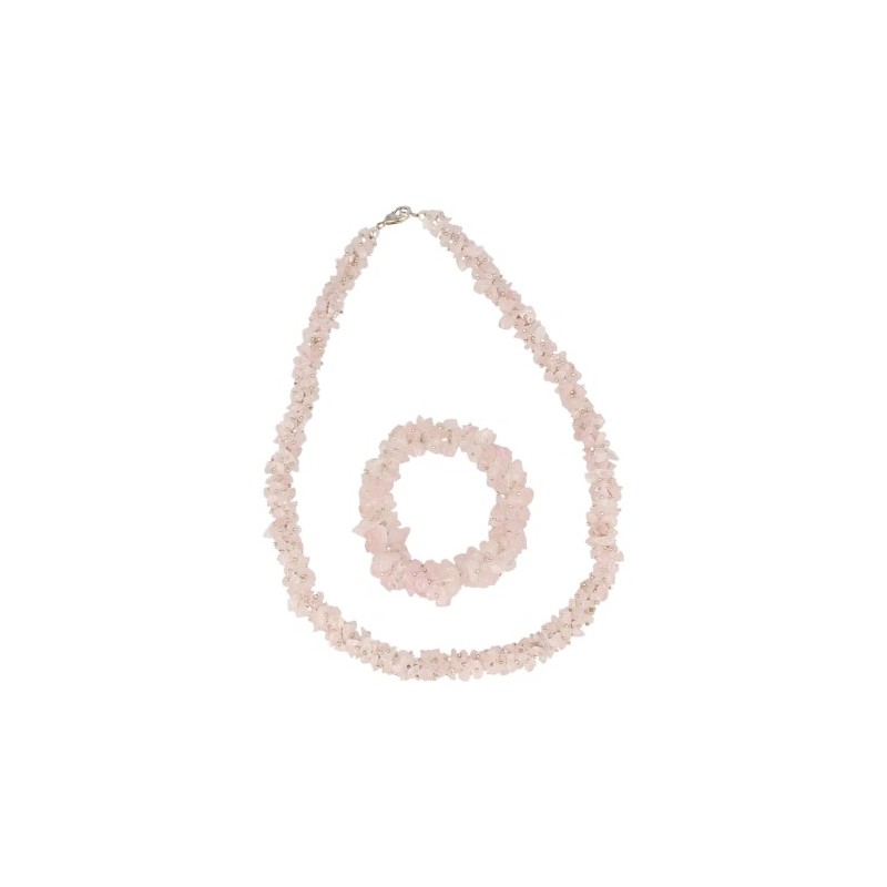 Chain and Bracelet Pink Quartz
