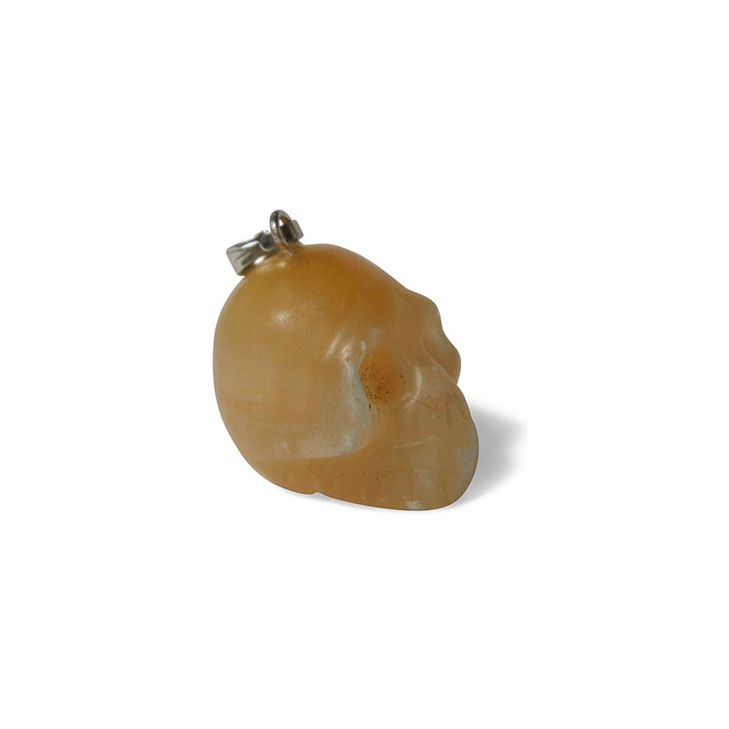 Skull Pendant Calcite Yellow