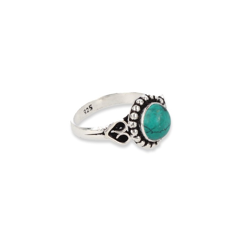 Silver plated Ring Turquoise - Look 'Infinity' (Size 17)