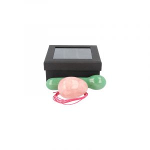 Yoni Massage Set Pink quartz - Aventurine Green