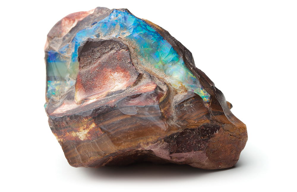 raw opal rock blue green white