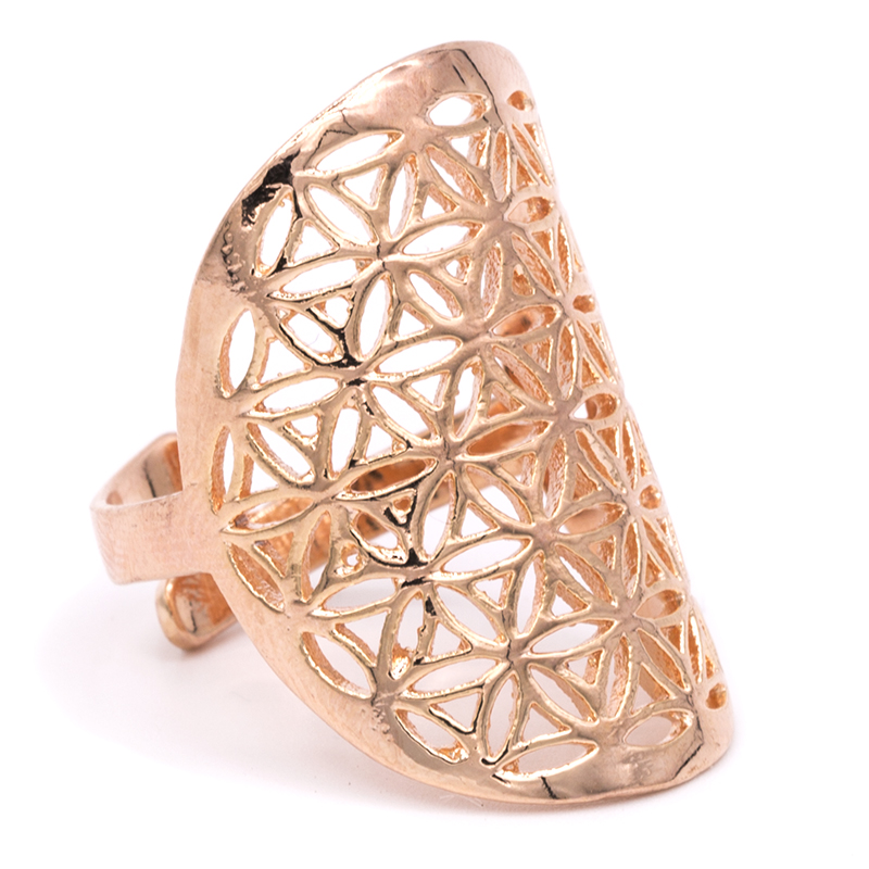 Ring Flower des Leven Brass Pink Gold color