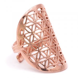 Ring Flower of Life Brass Copper color