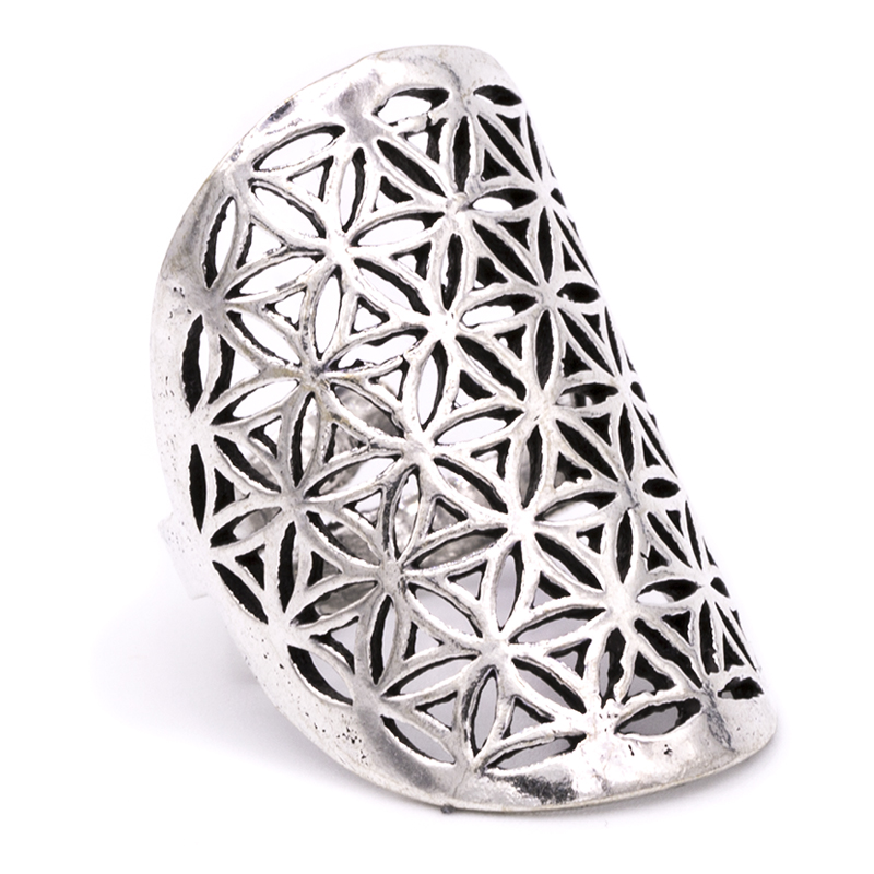Ring Flower des Leven Brass Silver color