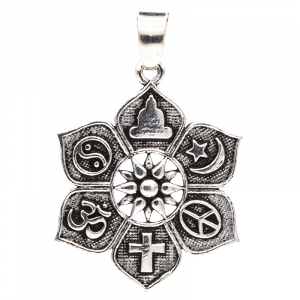 Pendant Lotus with Religious Symbols