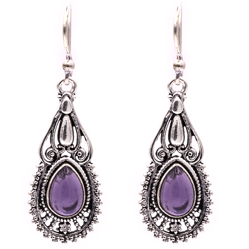 Earrings Bohemian with Amethyst