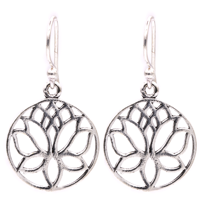 Earrings Lotus Brass Silver Color