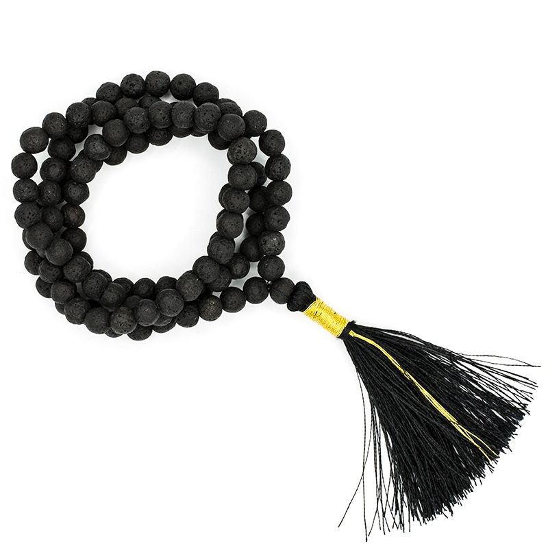 Mala Lava stone AA Quality 108 beads plus Brocade bag