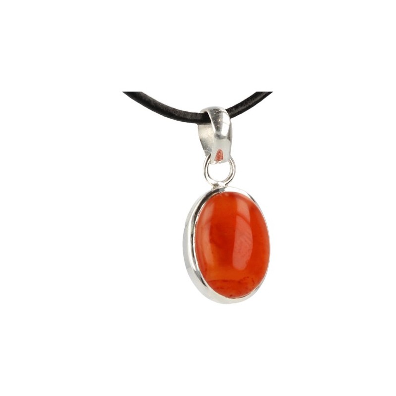 Carnelian Pendant in Silver Oval (Model 2)