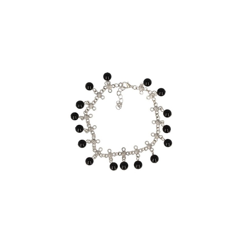 Onyx Bracelet  Ankle Bracelet Charm