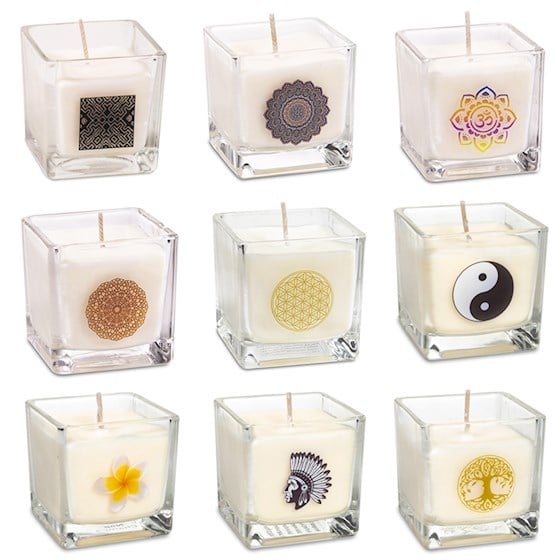 Set of 9 Rapeseed Wax Scented Candles