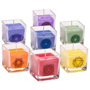 Set of 7 Chakra Rapeseed Wax Eco Scented Candles