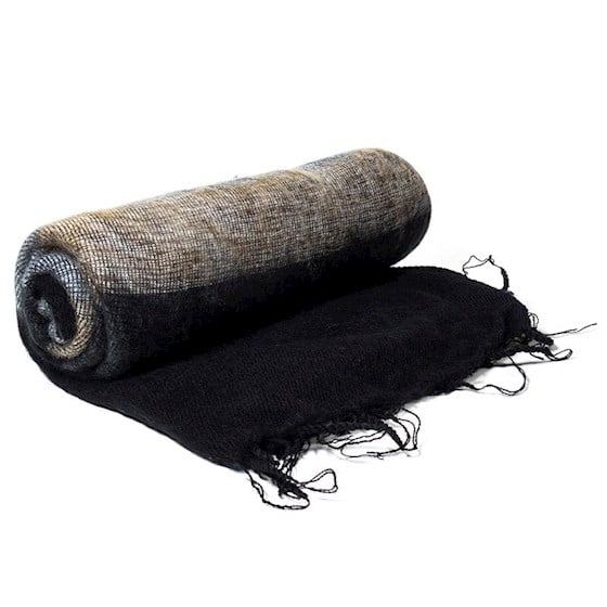 Meditation Shawl Black with Stripes