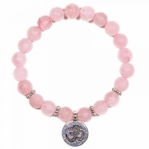 Mala Bracelet Rose Quartz Elastic with OHM